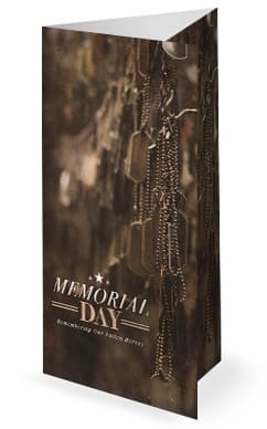Memorial Day Dog Tags Church Trifold Bulletin