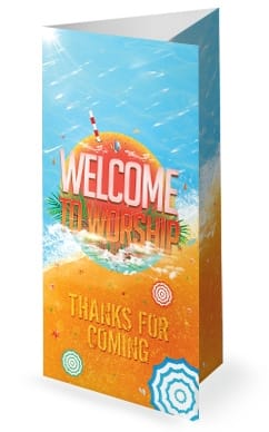 Church Summer Camp Beach Trifold Bulletin Cover