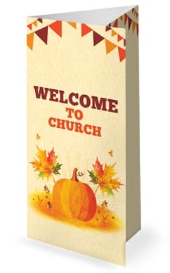 Harvest Party Pumpkin Trifold Bulletin
