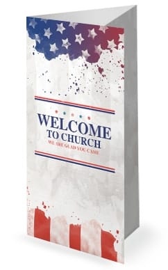 Memorial Day Flag Church Trifold Bulletin