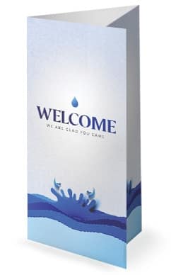 Baptism Sunday Blue Church Trifold Bulletin
