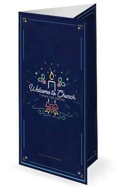 Christmas Eve Candlelight Service Church Trifold Bulletin