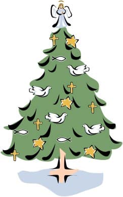 Tree with Religious Ornaments