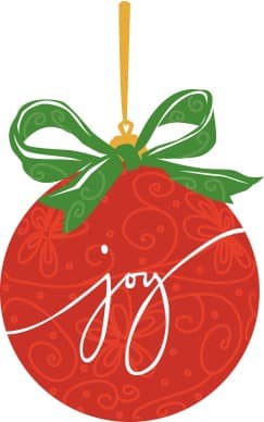Red JOY Christmas Ornament