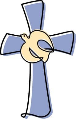 Lavendar Cross with a Dove Clipart