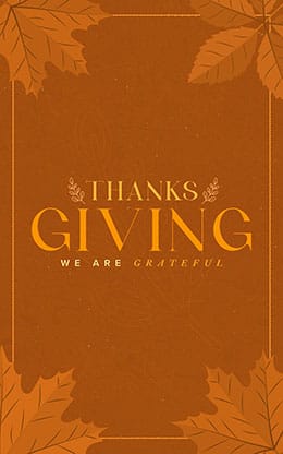 We Are Grateful (Happy Thanksgiving): Bifold Bulletin Cover