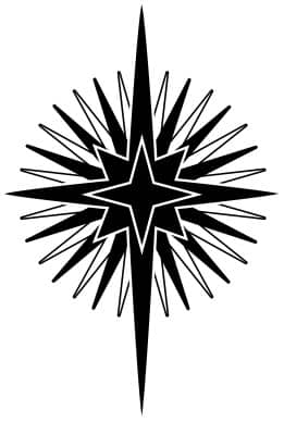Big Nativity Star in Black and White