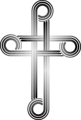 Cross Black and White Retro Clipart