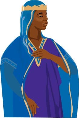 Queen of Sheba in Blue Robe