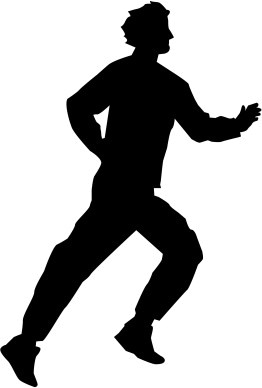 Running Man in Silhouette