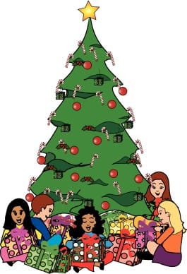Opening Gifts Under the Tree
