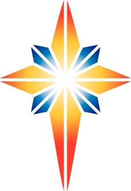 Red and Blue Star of Bethlehem