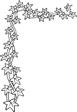 Black and White Ivy Upper Left Cornerpiece