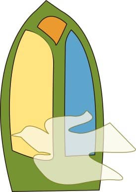 Dove with Colorful Stained Glass