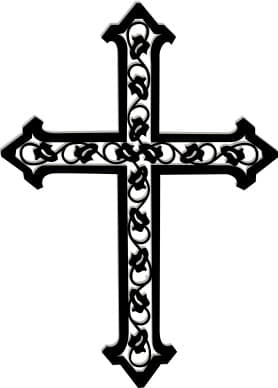 Cross with Ivy in Black and White