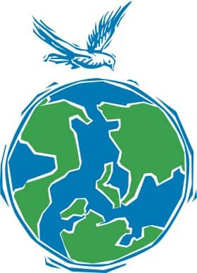 Woodcut Dove and Globe