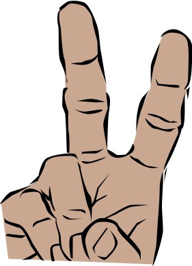 Peace Sign   Brown skinned Hand
