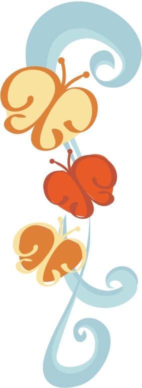 Swirls and Butterflies Clipart