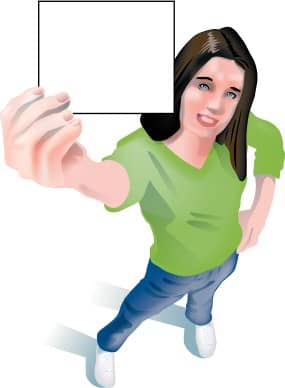 Woman Holding Card