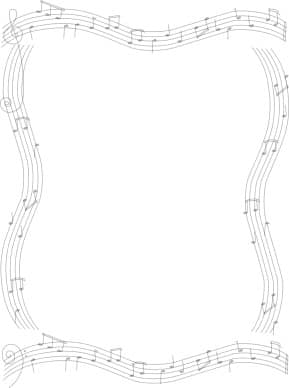 Musical notes on staves Frame