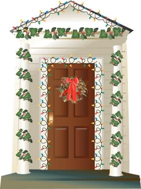 House with Outdoor Christmas Decorations