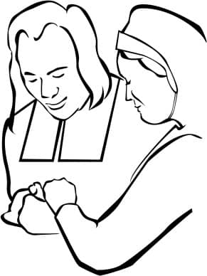 Pilgrim Couple Praying Clipart