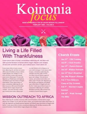 Valentine's Day Banquet Christian Newsletter