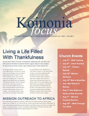 Independence Day Flag Religious Newsletter