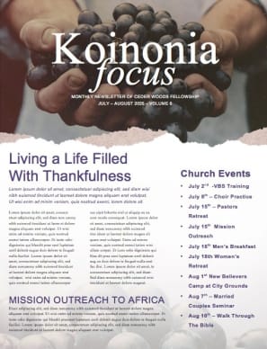The Fruit of the Spirit Religious Newsletter