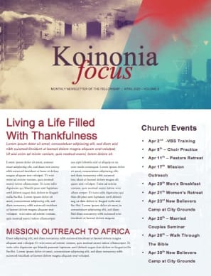 God of this City Newsletter Template