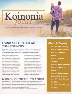 Father's Day Beach Walk Church Newsletter