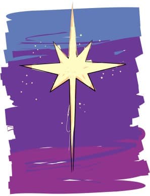 8 Point Star on Night Sky