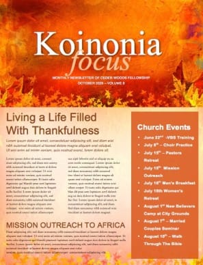 Give Thanks Christian Newsletter