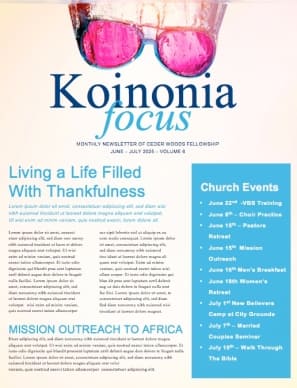 Summer Events Christian Newsletter