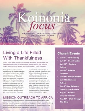 Summer Baptism Ministry Newsletter