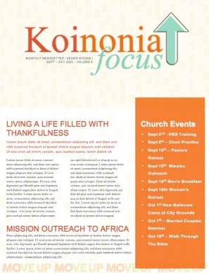 Move Up Sunday Church Newsletter
