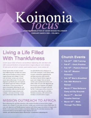 Geometric Blues Religious Newsletter
