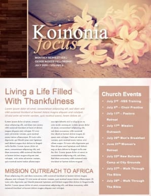 Women's Bible Study Church Newsletter Template
