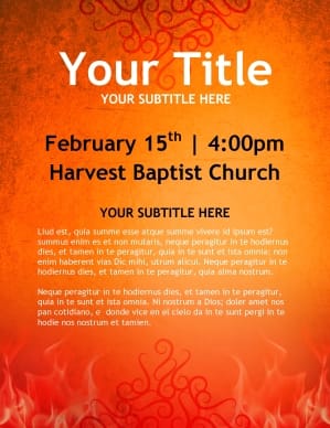 Fiery Orange Church Flyer