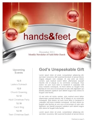 Christmas Ornament Newsletter Template