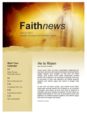 Easter Sunday Newsletter Template