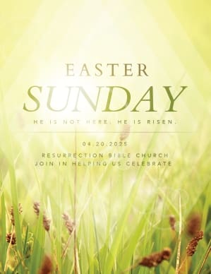 Resurrection Sunday He is Risen Christian Flyer