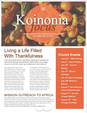 Harvest Party Christian Newsletter