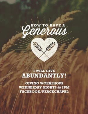 A Generous Heart Religious Flyer