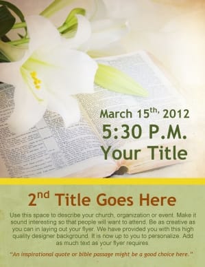 Easter Lily Resurrection Flyer Design