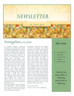 Fall Theme Church Newsletter