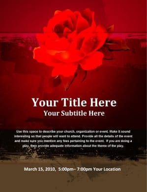 Valentines Flower Flyer Template