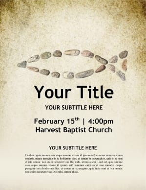 Fish Symbol Church Flyer Template