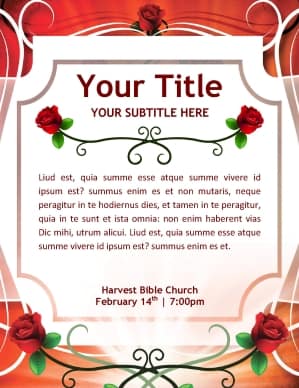 Rose Frame Church Flyer Template