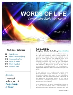 Revival Church Newsletter Template